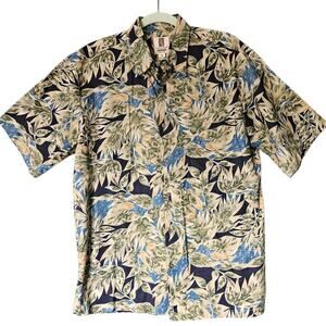 Men's Tori Richard Honolulu Short Sleeve Button Up Shirt Tropical Leaf Print M